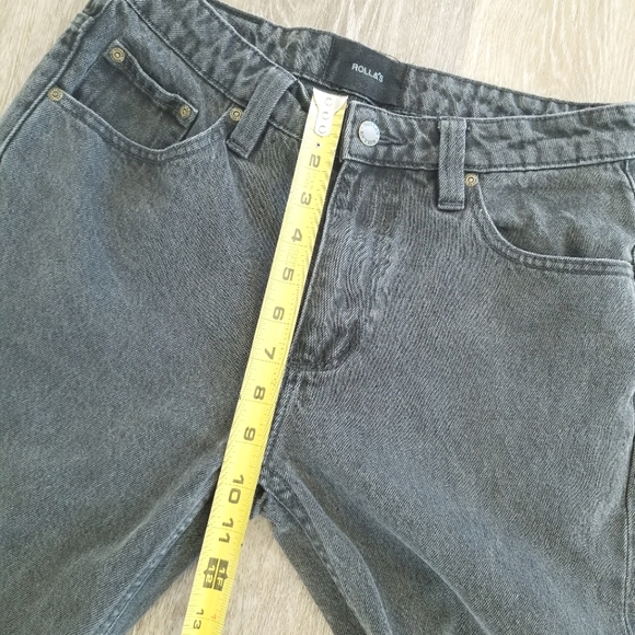 Rolla's Relaxed Fit Straight Leg Stone Black Wash Denim Jean's Pants Relaxo Chop - Picture 10 of 16